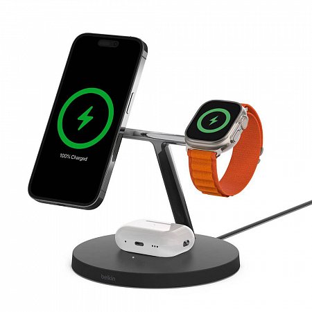 Belkin Boost Charge Pro 3-in-1 Wireless Charger with Magsafe 15W - Black *Rozbalený*