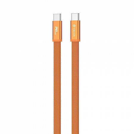 Devia kábel Ultra3 USB-C to USB-C Metal Woven Flat Cable 1.5m 240W - Orange