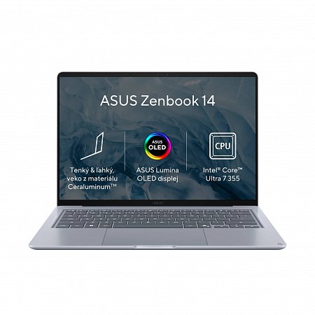 ASUS Zenbook 14/U7-355/24GB/512GB SSD/Intel UMA/14" WUXGA/Win11Home/Blue