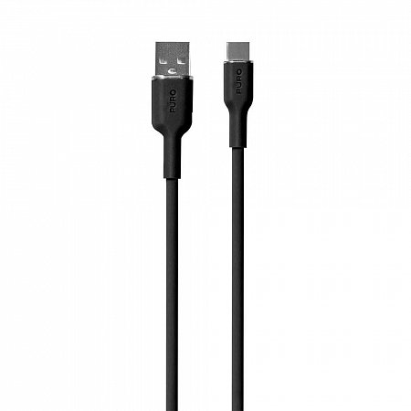Puro kábel Soft Silicone Cable USB-A to USB-C 1.5m - Black