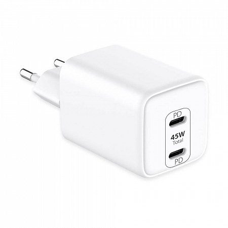 LMP USB-C GaN Dual Power Adapter 45W - White