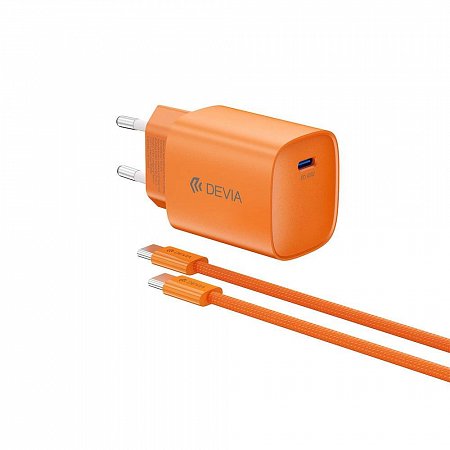 Devia sieťová nabíjačka Ultra6 PD Dynamic Charger 40W (Max 60W) + Cable - Orange