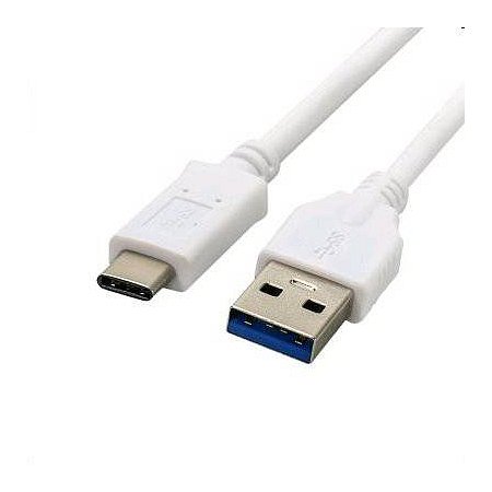 Kábel C-TECH USB 3.0 AM na Type-C kábel (AM/CM), 1m, biely