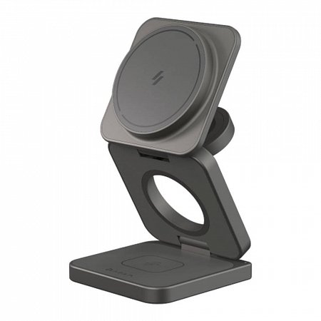 Adam Elements Mag 3 Ultra Qi2 25W 3-in-1 Foldable Charger - Gray