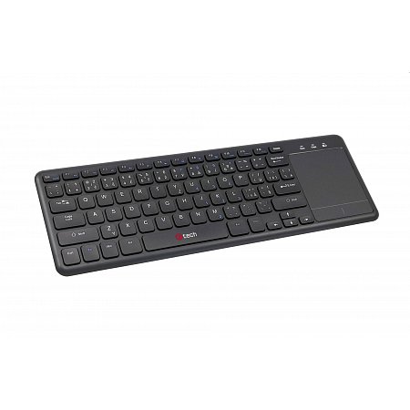 Klávesnica C-TECH WLTK-01, bezdrôtová klávesnica s touchpadem, čierna, USB