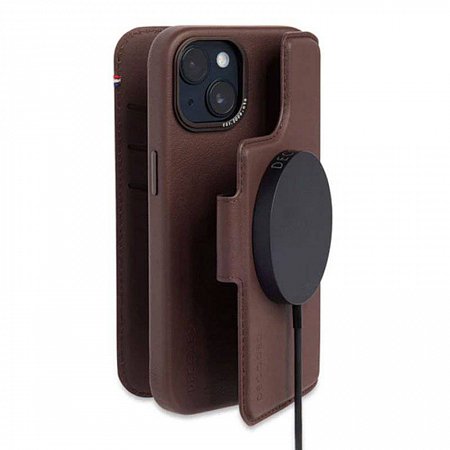 Decoded puzdro Leather Detachable Wallet MagSafe pre iPhone 14 Plus - Brown