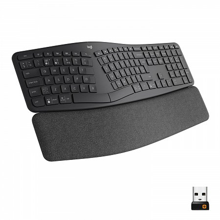 Logitech K860 ERGO - bezdrôtová delená klávesnica - DE - GRAPHITE
