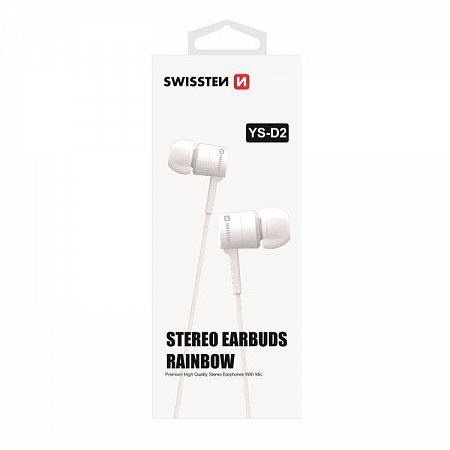 Swissten Earbuds Rainbow YS-D2, white