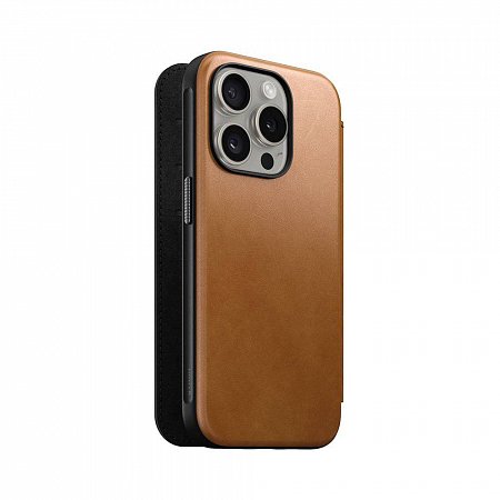 Nomad puzdro Modern Leather Folio Magsafe pre iPhone 15 Pro - Tan