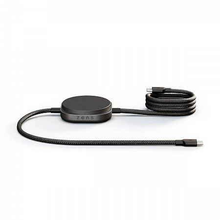 ZENS USB C - C Pro 2 cable 1,5 m 240W with Qi2 charger Black