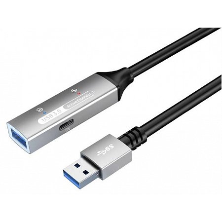 PremiumCord USB 3.2 repeater a predlžovací kábel Male-Female, 5Gbps Aluminium 20m