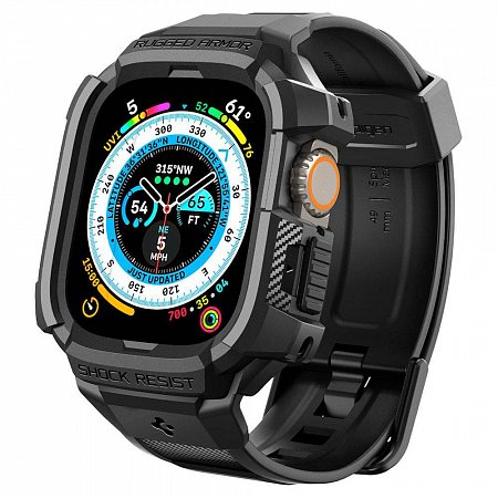 Spigen kryt Rugged Armor Pro pre Apple Watch Ultra 49mm - Black
