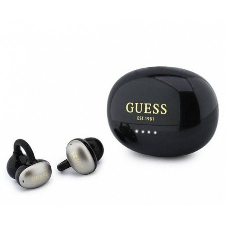 Guess Metallic Finish Classic Logo OWS Bezdrôtové Slúchadlá čierne