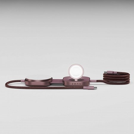ZENS Pro 3 USB C - C cable 1,5 m 240W Qi2 charger+ Watch Dark Cherry
