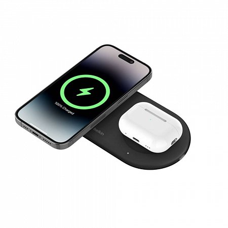 Belkin Boost Charge Pro 2-in-1 Magnetic Wireless Charging Pad with Qi2 15W - Black