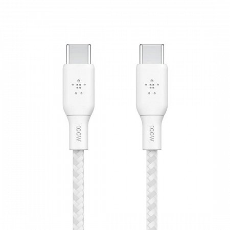 Belkin kábel Boost Charge Double-Braided USB-C to USB-C 100W 3m - White