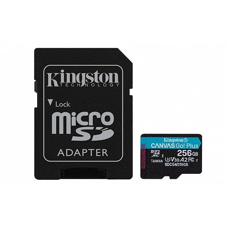 Kingston 256GB microSDXC Canvas Go Plus Gen4 200MB/s A2 U3 V30 + adaptér