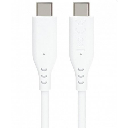 PremiumCord Silikónový kábel USB-C 60W 480Mbps biely extra mäkký a robustný kábel dlžky 1,5m