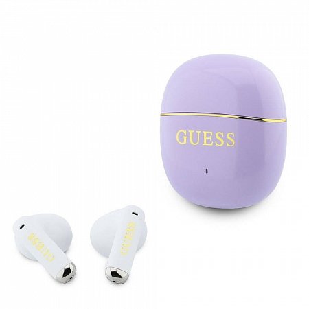 Guess Gold Line Glossy Classic Logo TWS Bezdrôtové Slúchadlá fialové