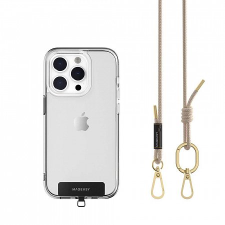 SwitchEasy šnúrka Strap+Strap Card 6mm Phone Lanyard - Beige