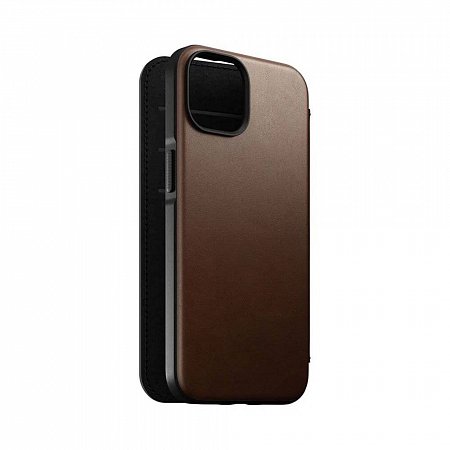 Nomad puzdro Modern Leather Folio Magsafe pre iPhone 14 - Brown