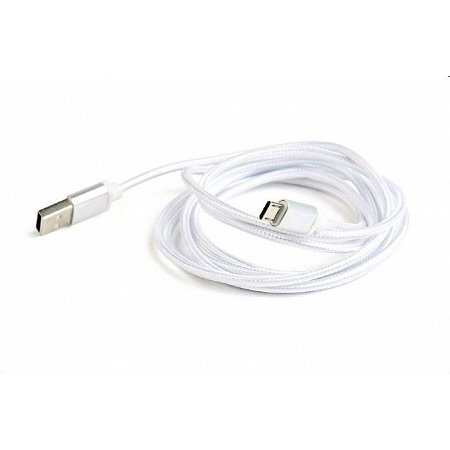 Kábel CABLEXPERT USB A Male/Micro B Male 2.0, 1,8m, opletený, strieborný, blister