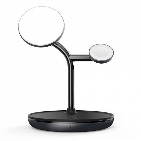 Adam Elements Omnia M3+ Magnetic 3-in-1 Wireless Charging Station + Charger - Black