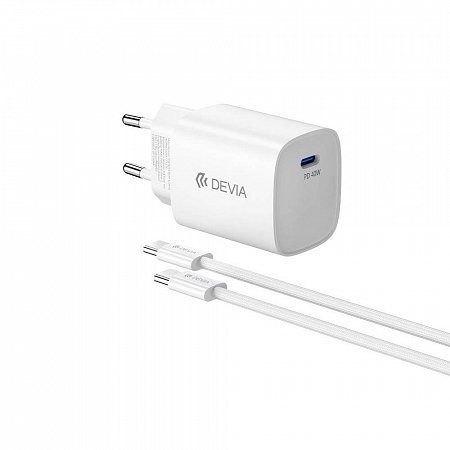 Devia sieťová nabíjačka Ultra6 PD Dynamic Charger 40W (Max 60W) + Cable - White