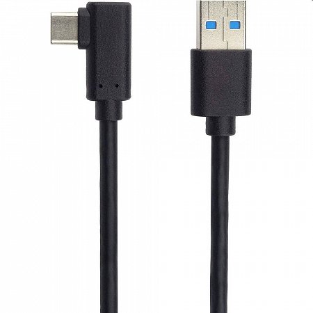 PremumCord Kabel USB typ C/M zahnutý konektor 90° - USB 3.0 A/M, 0.5m