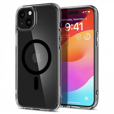 Spigen kryt Ultra Hybrid Magsafe pre iPhone 15 - Black