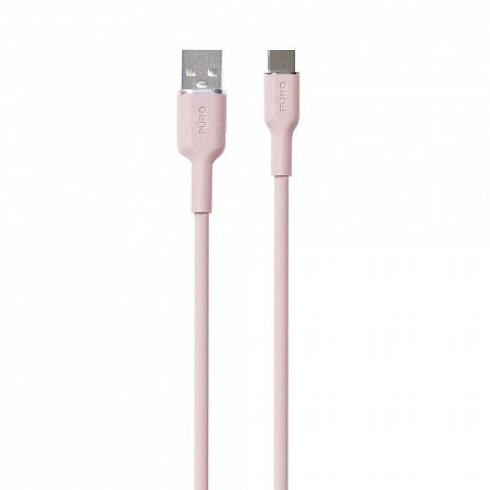 Puro kábel Soft Silicone Cable USB-A to USB-C 1.5m - Rose