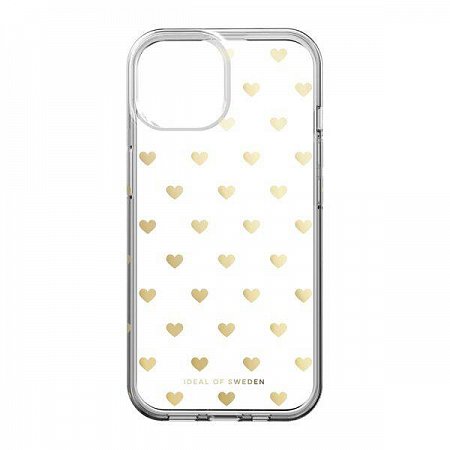 iDeal Fashion Clear Case MagSafe iPhone 13/14/15 Golden Hearts