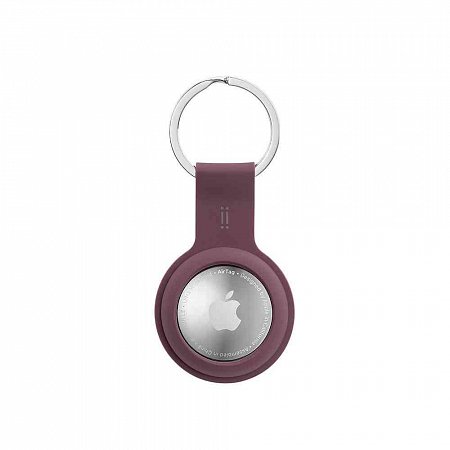 Aiino - GiGiTag Silicon holder with keychain for AirTag - Red Plum