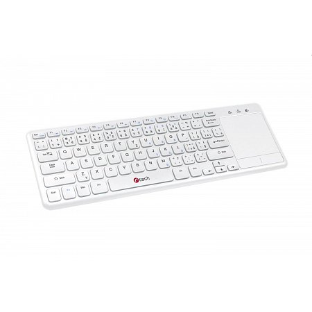 Klávesnica C-TECH WLTK-01, bezdrôtová klávesnica s touchpadem, biela, USB